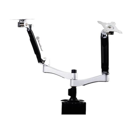 Silverstone ARM Duo Dual LCD Interactive Monitor Mount - Silver ARM22SC